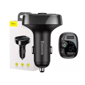Baseus T típusú Bluetooth 2xUSB-A microSD FM adó, fekete