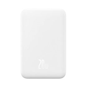 Baseus Mágneses Mini Powerbank, 5000mAh, USB-C, 20W, fehér