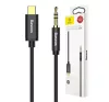 Baseus Yiven USB-C / 3,5 mm-es mini jack audio kábel, 1,2 m, fekete