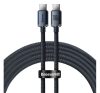 Baseus Crystal Shine USB-C / USB-C kábel, 100W, 2m, fekete