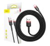 Baseus Cafule USB / Lightning töltő- és adatkábel, 1,5A, 2m, fekete-piros