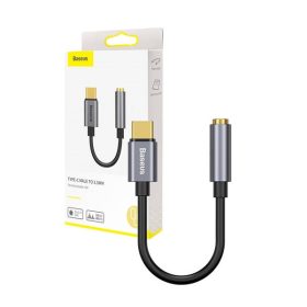   Baseus L54 USB-C audioadapter + 3,5 mm-es mini jack csatlakozó, szürke