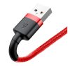 Baseus Cafule USB / Lightning töltő- és adatkábel, 2.4A, 0.5m, piros