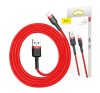 Baseus Cafule USB / Lightning töltő- és adatkábel, 2.4A, 0.5m, piros