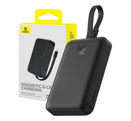 Baseus MagSafe Magnetic Mini Powerbank 10000mAh, USB-C, 30W, fekete