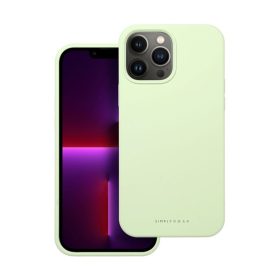   Roar Apple iPhone 13 Pro Max prémium szilikon tok velúr béléssel, világoszöld