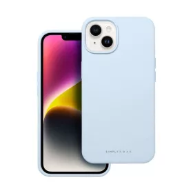   Roar Apple iPhone 14 prémium szilikon tok velúr béléssel, világoskék
