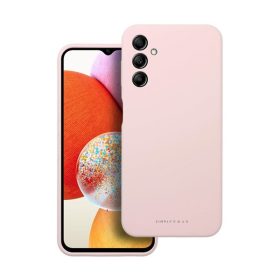   Roar Samsung Galaxy A14 4G / A14 5G prémium szilikon tok velúr béléssel, világos rózsaszín