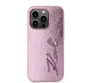 Karl Lagerfeld Wrinkled PU Signature Logo Apple iPhone 15 Pro Max hátlap tok, rózsaszín