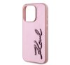 Karl Lagerfeld Wrinkled PU Signature Logo Apple iPhone 15 Pro Max hátlap tok, rózsaszín