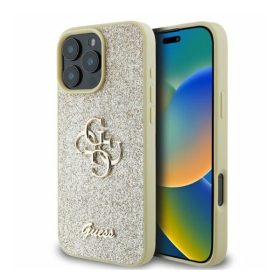   Guess Fixed Glitter Big 4G Apple iPhone 16 Pro Max hátlap tok, arany