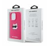 Karl Lagerfeld  Silicone Choupette Head Print Apple iPhone 16 Pro Magsafe kompatibilis hátlap tok, hátlap tok, rózsaszín