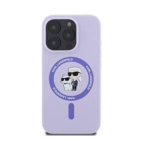   Karl Lagerfeld Silicone KC Heads Ring Apple iPhone 16 Pro hátlap tok, lila KLHMP16LSCMKCRHU