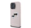 Karl Lagerfeld Silicone Double Heads Print Apple iPhone 16 Pro Max Magsafe kompatibilis hátlap tok, rózsaszín