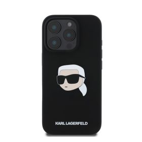   Karl Lagerfeld Liquid Silicone Karl Head MagSafe Apple iPhone 16 Pro Max hátlap tok, fekete