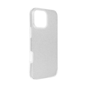 Apple iPhone 16 Pro Max csillámos hátlap tok, ezüst