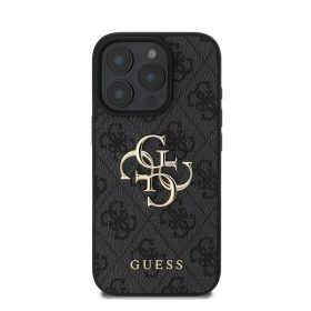   Guess PU 4G Metal Logo Apple iPhone 16 Pro hátlap tok, szürke