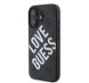 Guess PU Leather 4G Big Love Logo Apple iPhone 16 Magsafe kompatibilis hátlap tok, fekete