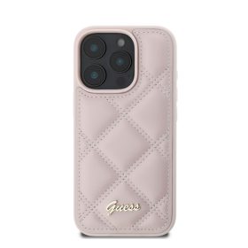   Guess PU Leather Quilted Apple iPhone 16 Pro hátlap tok, rózsaszín