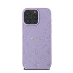   Guess Saffiano Peony Stamp Apple iPhone 16 Pro Max Magsafe kompatibilis hátlap tok, lila