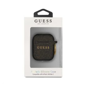 Guess Silicone Apple AirPods 1/2 tok, fekete
