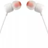 Vezetékes sztereó fülhallgató, 3.5 mm, mikrofon, funkció gomb, JBL T110, fehér, gyári