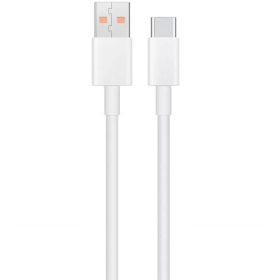   USB töltő- és adatkábel, USB Type-C, 100 cm, 6000 mA, gyorstöltés, Xiaomi, fehér, gyári