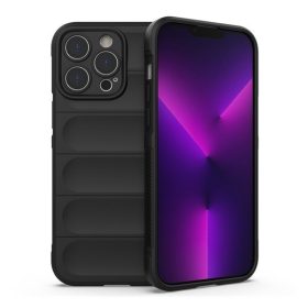   Apple iPhone 14 Pro, Szilikon tok, közepesen ütésálló, 3D minta, fekete