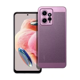   Xiaomi Redmi Note 12 4G, Műanyag hátlap védőtok, légáteresztő, lyukacsos minta, Breezy, lila