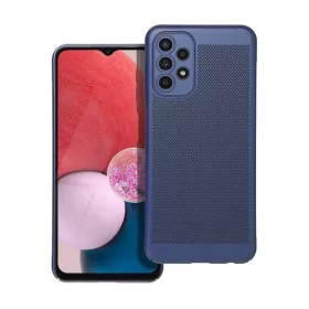  Samsung Galaxy A33 5G SM-A336B, Műanyag hátlap védőtok, légáteresztő, lyukacsos minta, Breezy, sötétkék