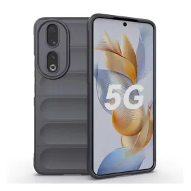   Huawei Honor 90, Szilikon tok, közepesen ütésálló, 3D minta, sötétszürke