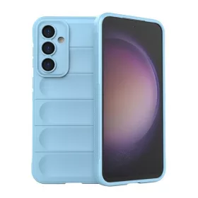   Samsung Galaxy S23 FE SM-S711, Szilikon tok, közepesen ütésálló, 3D minta, világoskék