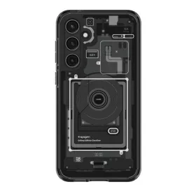   Samsung Galaxy S23 FE SM-S711, Műanyag hátlap védőtok + szilikon keret, Telefon belső minta, Spigen Ultra Hybrid Zero One, átlátszó/füst