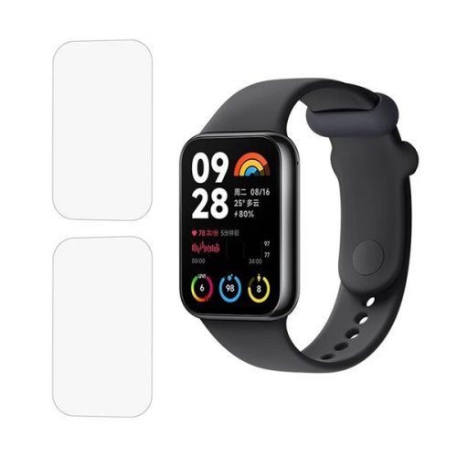 Xiaomi Mi Smart Band 8 Pro, Kijelzővédő fólia, ütésálló fólia (az íves részre nem hajlik rá!), Tempered Glass (edzett üveg), Clear, 2 db / csomag