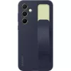 Samsung Galaxy A55 5G SM-A556B, Szilikon tok, matt, beépített szíj, sötétkék, gyári