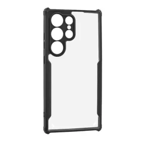   Samsung Galaxy S24 Ultra SM-S928, Szilikon tok, közepesen ütésálló, légpárnás sarok, akril hátlap, Anti-Drop Case, átlátszó/fekete