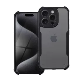   Apple iPhone 15 Plus, Szilikon tok, közepesen ütésálló, légpárnás sarok, akril hátlap, Anti-Drop Case, átlátszó/fekete