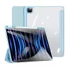 Apple iPad Pro 13 (2024 / 2025), mappa tok, Smart Case, légpárnás sarok, közepesen ütésálló, érintőceruza tartó, átlátszó hátlap, Dux Ducis Toby, kék
