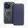 Apple iPhone 15 Pro Max, Oldalra nyíló tok, kártyatartóval, átlátszó hátlap, Magsafe kompatibilis, Smart Mag, sötétkék