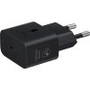 Hálózati töltő adapter, 25W, USB Type-C aljzat, USB Type-C - USB Type-C kábellel, PD, PDO / PPS, GaN, gyorstöltés, Samsung, fekete, gyári