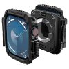 Apple Watch 10-11 (42 mm), Szilikon védőkeret, ütésálló, szíj nélkül, Spigen Rugged Armor, fekete