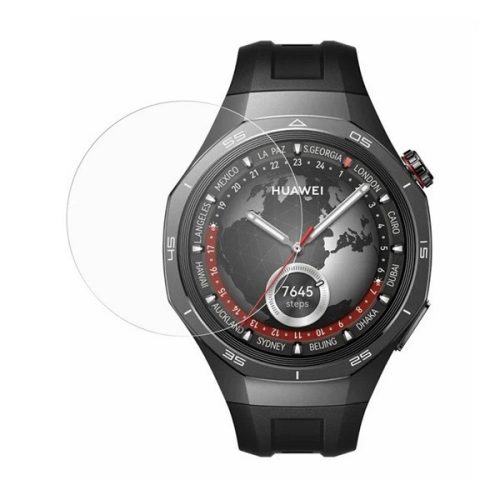 Huawei Watch GT5 Pro (46 mm), Kijelzővédő fólia, ütésálló fólia (az íves részre nem hajlik rá!), Tempered Glass (edzett üveg), Clear