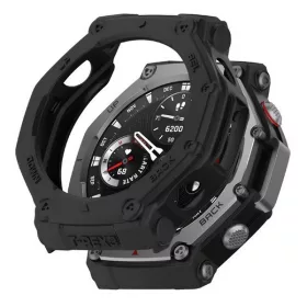   Amazfit T-Rex 3, Szilikon védőkeret, közepesen ütésálló, szíj nélkül, fekete