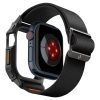 Apple Watch 10-11 (42 mm), textíl pótszíj, szilikon keret, közepesen ütésálló, Spigen Lite Fite Pro, fekete