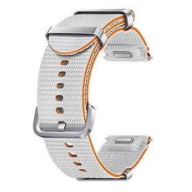   Samsung Galaxy Watch 4 / 5 / 5 Pro / 6 / 7 / FE (40 / 44 / 45mm) / Watch 4 Classic / 6 Classic (42 / 43 / 46mm), textíl pótszíj, M / L méret, állítható, izzadtságátló, vízálló, dupla szíj bújtatóval, ezüst, gyári