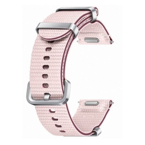 Samsung Galaxy Watch 4 / 5 / 5 Pro / 6 / 7 / FE (40 / 44 / 45mm) / Watch 4 Classic / 6 Classic (42 / 43 / 46mm), textíl pótszíj, S / M méret, állítható, izzadtságátló, vízálló, dupla szíj bújtatóval, rózsaszín, gyári