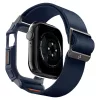 Apple Watch 10-11 (46 mm), textíl pótszíj, szilikon keret, közepesen ütésálló, Spigen Lite Fite Pro, sötétkék