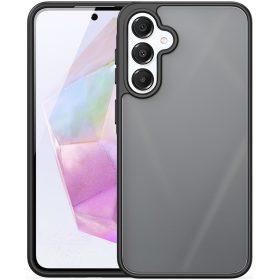   Samsung Galaxy A36 5G / A56 5G SM-A366B / A566B, Műanyag hátlap védőtok + szilikon keret, közepesen ütésálló, légpárnás sarok, Dux Ducis Yind, áttetsző/fekete