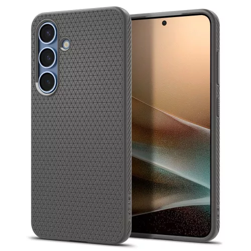 Samsung Galaxy S25 SM-S931, Szilikon tok, Spigen Liquid Air, háromszög minta, szürke