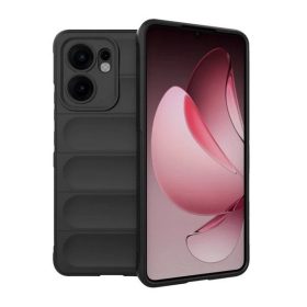   Oppo Reno13 F 4G / Reno13 F 5G, Szilikon tok, közepesen ütésálló, 3D minta, fekete
